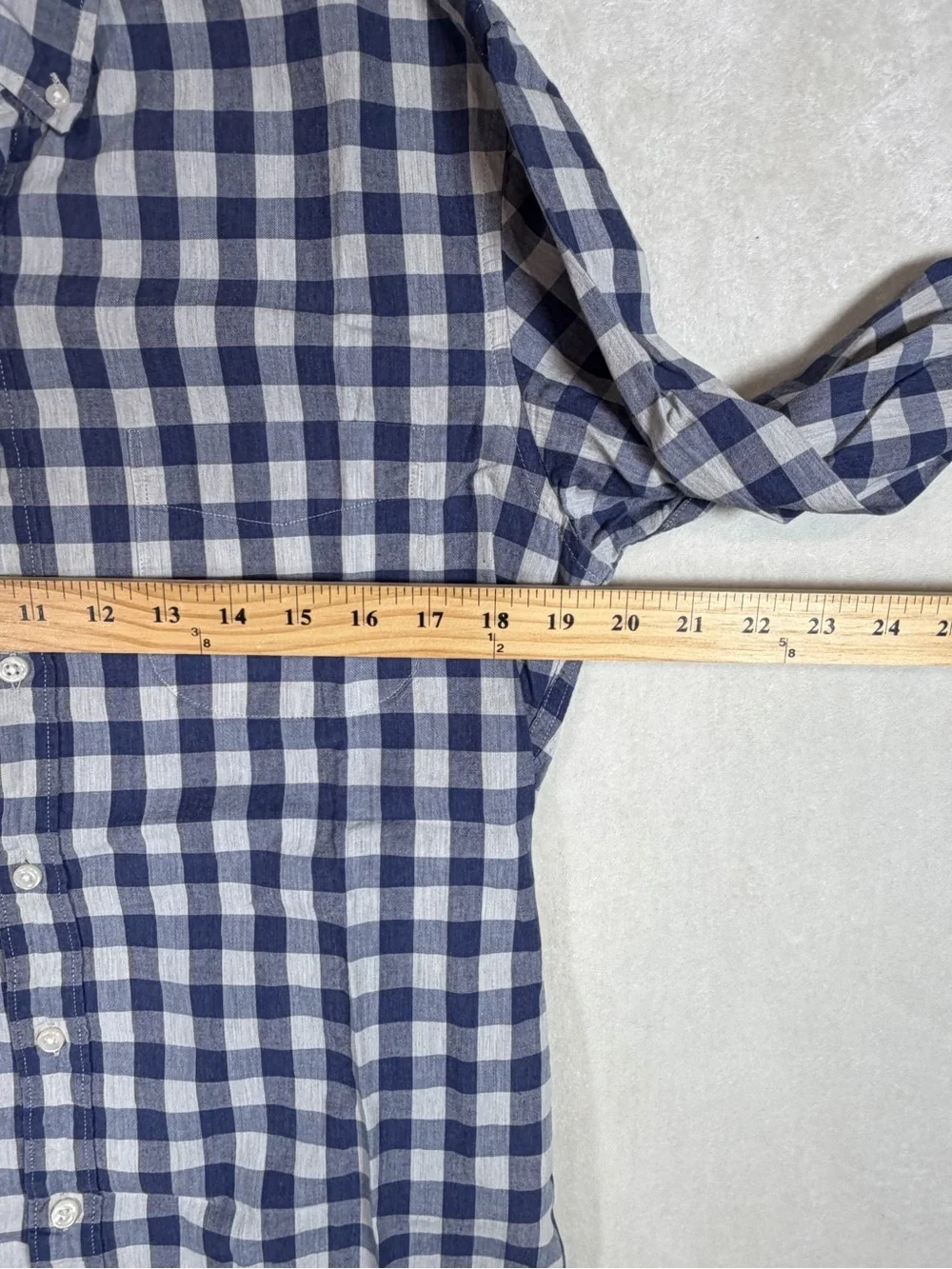 J. Crew Small Slim Fit Navy and White Gingham Button-Down Oxford Shirt